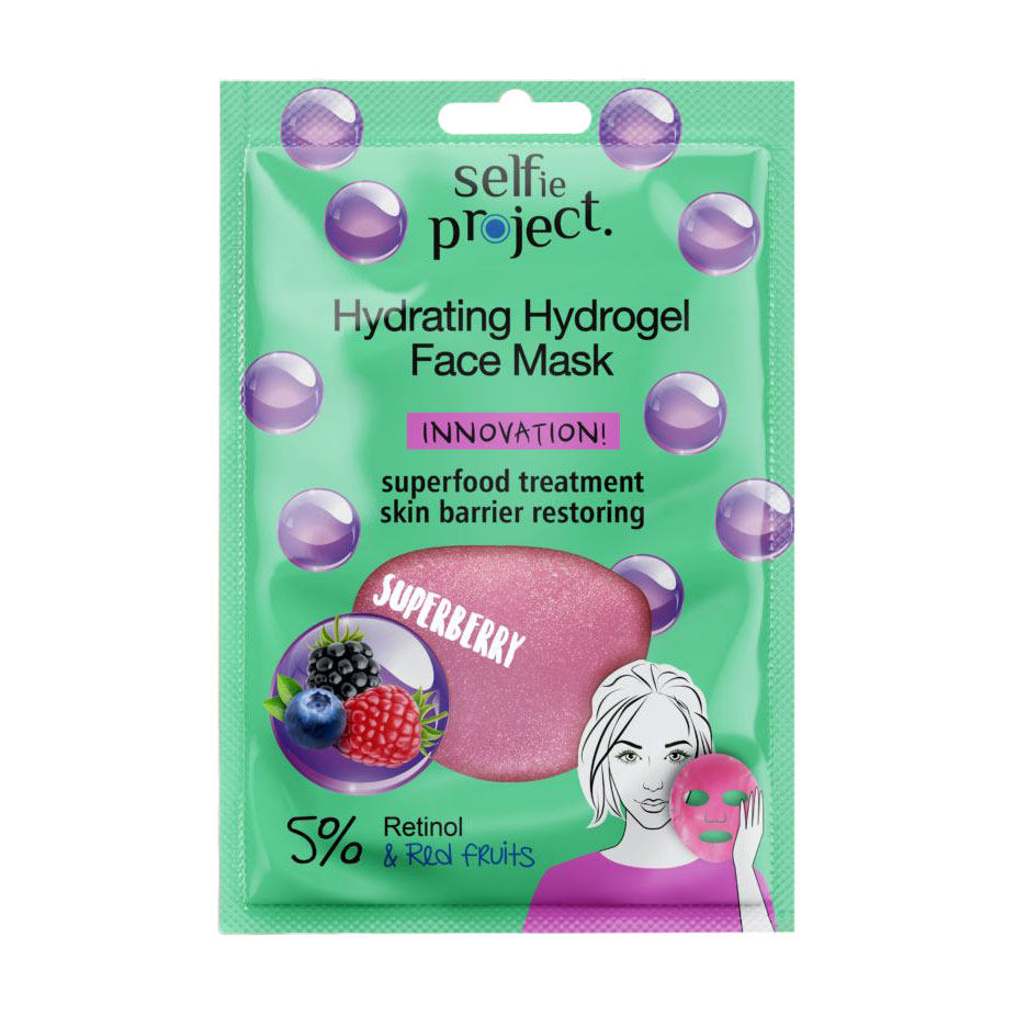 Зволожувальна гідрогелева маска для обличчя Selfie Project Hydrating Hydrogel Face Mask Superberry, 1 шт